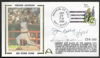 Reggie Jackson 500 Home Runs Numbered & Signed Gateway Stamp Envelope Postmark