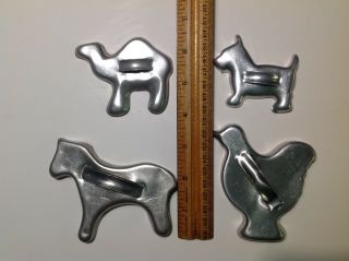 7 ANIMAL Shaped Christmas Cookie Cutters Vintage Owl Goat Rabbit Dog Camel Horse 2