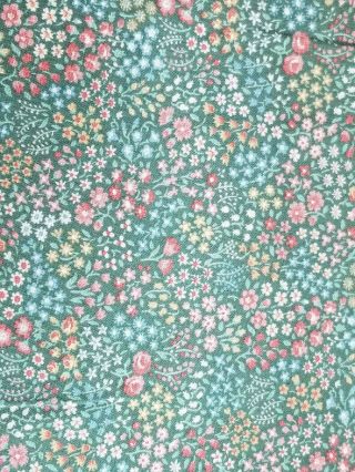Vintage Green Calico Floral Quilting Fabric Vip Cranston 21 X 108