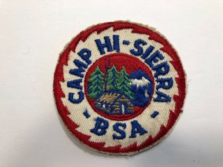Bsa Camp Hi - Sierra Patch Boy Scouts Of America 1950s Vintage