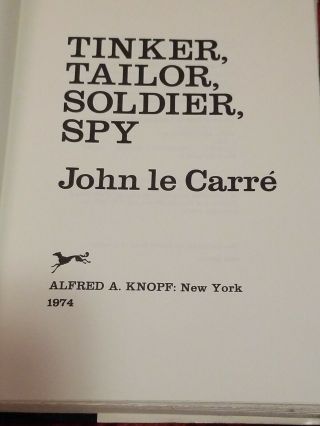 John le Carre TINKER,  TAILOR,  SOLDIER,  SPY vintage 1974 1st edition HB DJ 3