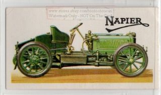 1902 Napier 35 H.  P.  Gordon Bennett Racing Car Vintage Trade Ad Card