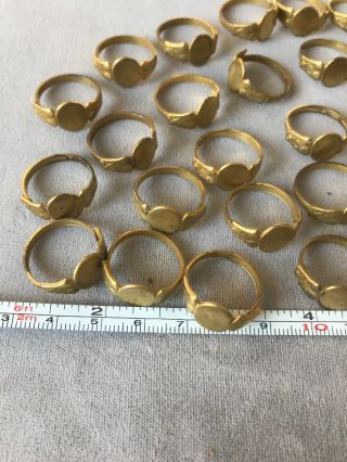 27 Vintage Brass Adjustable Signet Rings