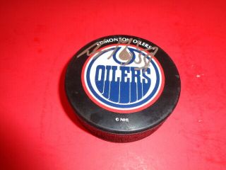 Wayne Gretzky Hand Signed H.  O.  F.  Edmonton Oilers Hockey Puck