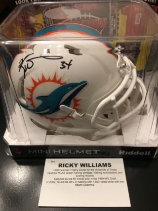 Ricky Williams Autographed Mini Helmet Tristar Hidden Treasures.  Mia Dolphins