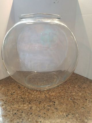 Large Vintage Clear Glass Terrarium Turtle Gold Fish Bowl 10.  5 " By 10.  5 " By 6.  5 "