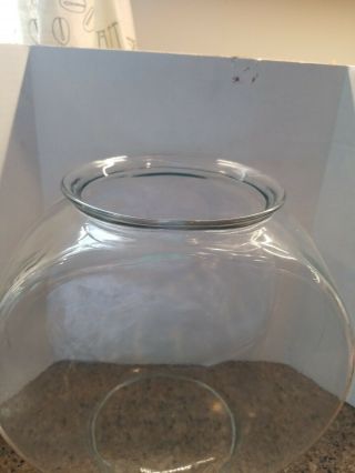 LARGE Vintage Clear Glass Terrarium Turtle Gold Fish Bowl 10.  5 