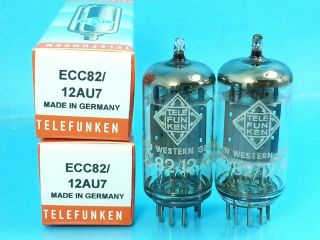 Telefunken 12au7 Ecc82 Vacuum Tube Matched Pair 1960s Bottom Best Of The Best