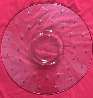 Vintage Starburst Glass Round Tray Platter Plate 15”
