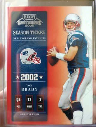 Tom Brady 2002 Playoff Contenders Season Ticket Dealer 