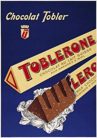 Vintage Toblerone Chocolate Advertisement Poster A3 Print