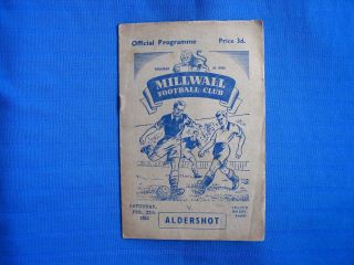 Millwall V Aldershot Vintage 1953 - 4 Football Programme Writing,  Good Con