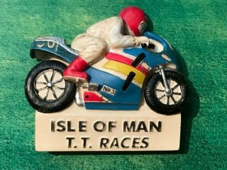 Vintage - Isle Of Man T.  T.  Races Fridge Magnet - Vgc