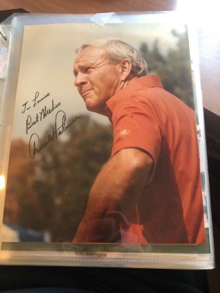 Arnold Palmer Hand Signed Autographed 8x10 Photo Golf Pga Hall Of Fame To Louis