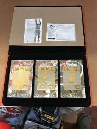 Michael Jordan Upper Deck 24k Gold Collectible Set 482/1000 Chicago Bulls