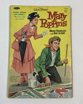 Vintage 1964 Whitman Disney Mary Poppins Magic Paintless Coloring Book