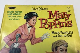 VINTAGE 1964 WHITMAN DISNEY MARY POPPINS MAGIC PAINTLESS COLORING BOOK 2