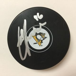 Zach Aston Reese Signed Autographed Pittsburgh Penguins Hockey Puck B