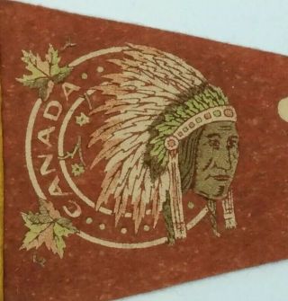 Truro Nova Scotia Vintage 12” 1950’s Felt Pennant W Indian Chief In Headdress 3