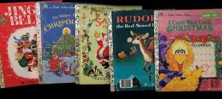 Vintage Little Golden Books Christmas Holiday Assortment 5