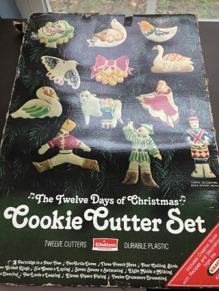 Vintage Chilton 12 Days Of Christmas Cookie Cutters W/ Box