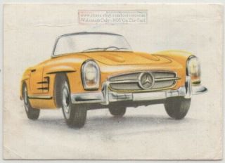 1960s Mercedes 300 Sl German Car Automobile Vintage Ad Card