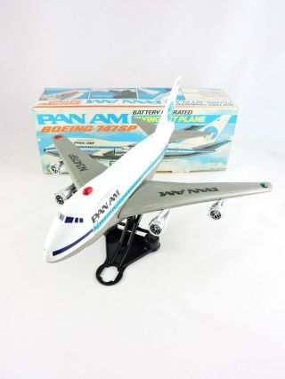 Echo Pan Am Battery Operated Flying Jet Plane Boeing 747 Sp Complete Box