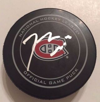 Brendan Gallagher Signed Montreal Canadiens Official Game Puck W/case