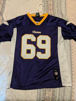 Minnesota Viking Jared Allen 69 Reebok Size Lg Reedbok Purple & Gold