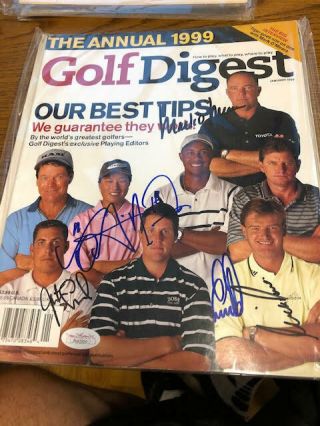 Justin Leonard Anthony Kim Mark Omeara Nick Faldo Autographed Signed Golf Digest
