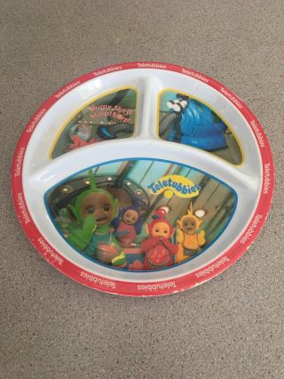 Vintage 1998 Teletubbies Plastic 3 - Section Child’s Toddler’s Dinner Plate 8.  5”