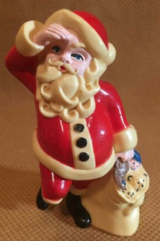 Vintage Wilton Christmas Santa Claus Hard Plastic Cake Topper 1978