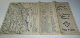 1923 Time Tables Atlanta & West Point Railroad Western Railway Alabama 217