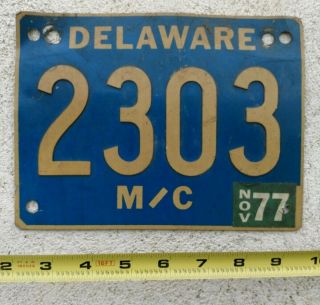 Rivited Delaware Motorcycle License Plate