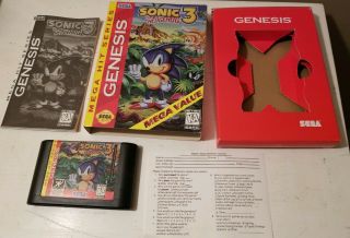 Vtg 1997 Sonic the Hedgehog 3 Mega Hit Version Sega Genesis Video Game 2