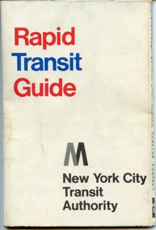 1968 Nyc York Subway Elevated Map With A 1969 Revision