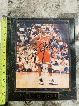 Michael Jordan 45 Signed 8x10 Photo In Plaque
