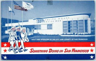 Vintage Wwii San Francisco California Postcard Hospitality House W/ 1942 Cancel