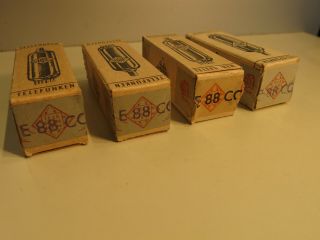Quad E88cc Telefunken Fine Early Quality Matched Nos Diamond Grey Boxes