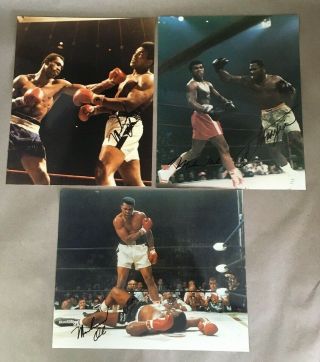 Muhammad Ali Ken Norton Joe Frazier Signed 8x10 Color Glossy Photos (3)