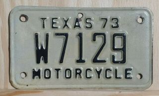 1973 Texas " Motorcycle " License Plate