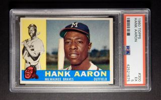 1960 Topps 300 Hank Aaron - - Psa 5