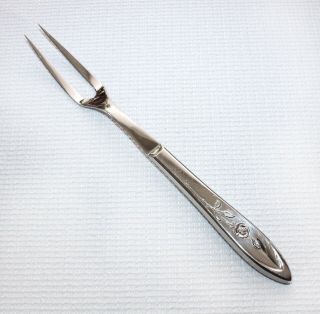 Vintage Oneida Community My Rose Stainless Steel Large Meat Carving Fork
