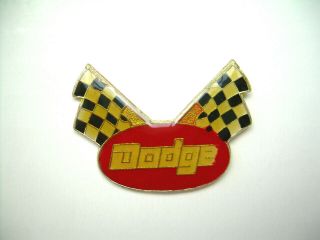 Vintage Dodge Racing Pin from the 80 ' s Checkered Flag 3