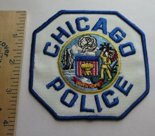 Chicago Illinois Police Patch (blue Border) Vintage