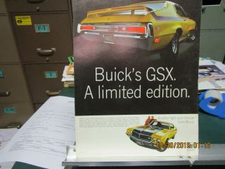 1970 Buick Gsx Color Dealer Handout,  Dated March6,  1970 On Back - -