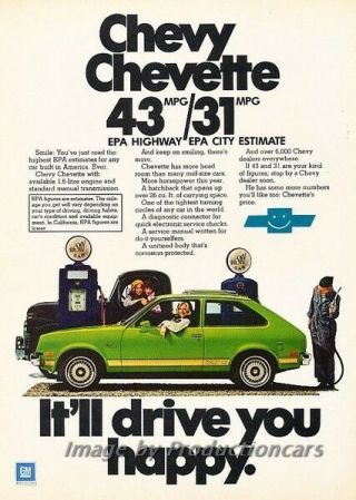 1977 Chevrolet Chevette Chevy Advertisement Print Art Car Ad J816
