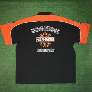 Harley Davidson Motorcycles Black Embroidered Mechanic Button Up Work Shirt 2xl