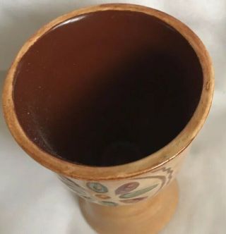 Vintage Egg Cup Brown Folk Art 2