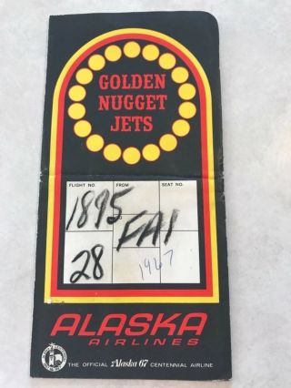 Vintage 1967 Alaska Airlines Boarding Passes: Golden Nugget Jets